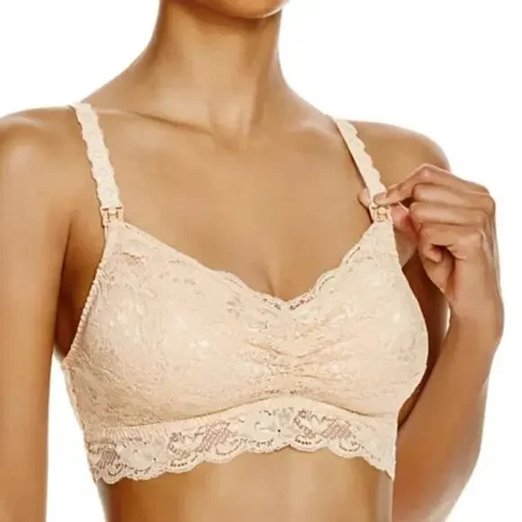 Cosabella Never Say Never Mommie Nursing Bra Maternity Blush Lace Large - Picture 2 of 12
